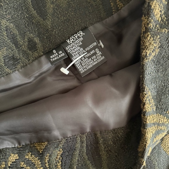 KASPER Embroidered Floral Witchy Dark Academia Goth Teacher Tweed Pencil Skirt - Picture 4 of 6